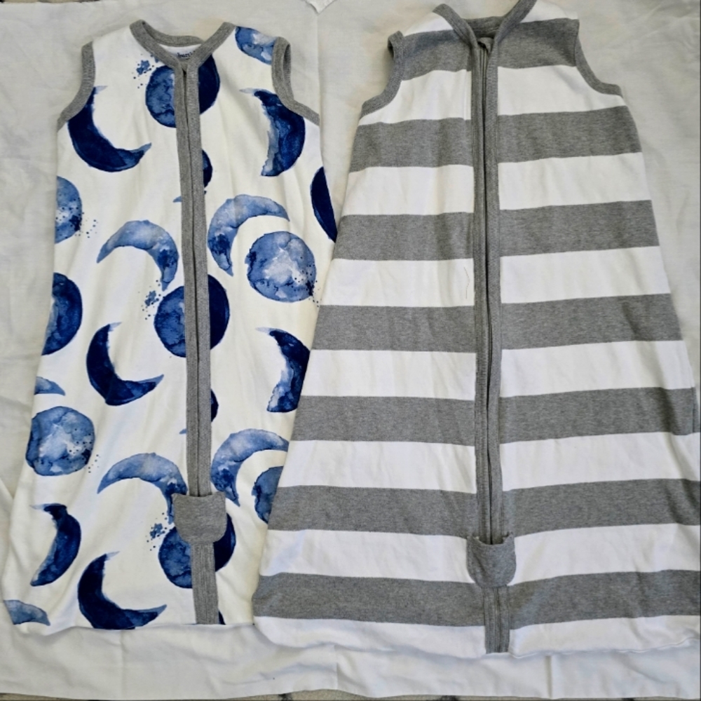 Burt’s Bees Baby Beekeeper Sleep Sack (2) Size S & M,0-6/6-12 Months,Unisex NWOT